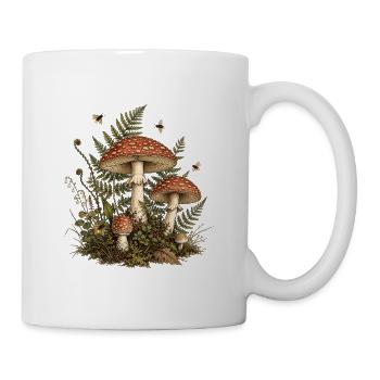 Cottagecore Mushroom Botanical Vintage - Tasse - Weiß - Rechts