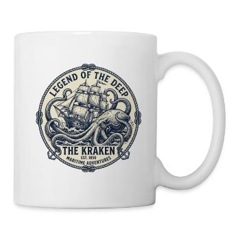 Vintage Kraken Sea Monster Emblem Maritime Ship - Tasse - Weiß - Rechts