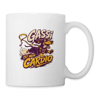 Gassi ist mein Cardio – Dackel - Tasse - Weiß - Rechts
