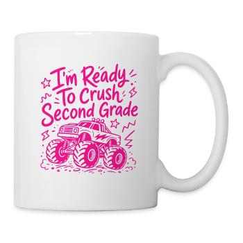 Ich bin bereit, die zweite Klasse – Monster Truck – zu zerschlagen - Tasse - Weiß - Rechts