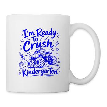 Ich bin bereit Crush Kindergarten – süßer Monstertruck - Tasse - Weiß - Rechts