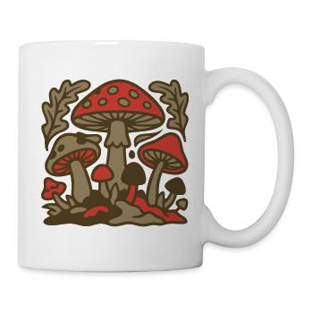 Wald Pilze Natur Grafik - Tasse - Weiß - Rechts