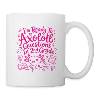 Bereit, Axolotl-Fragen für die 2. Klasse zu bearbeiten – Süß - Tasse - Weiß - Rechts
