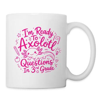 Bereit, Axolotl-Fragen in der 3. Klasse zu bearbeiten – Süß - Tasse - Weiß - Rechts