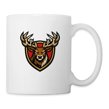Hirsch im Wappenstil - Tasse - Weiß - Rechts