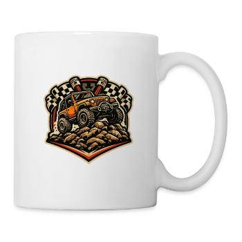 Offroad Jeep Rockcrawl Badge - Tasse - Weiß - Rechts