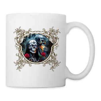 Skulls and Roses: Gothic Art - Mug - white - Right