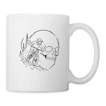 Skull MTB Waldsilhouette - Tasse - Weiß - Rechts
