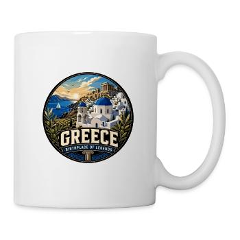 Greece Vintage Travel Circle Emblem - Tasse - Weiß - Rechts