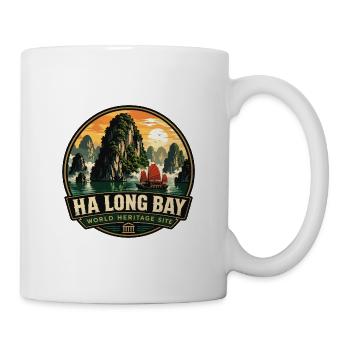 Ha Long Bay Vietnam Vintage Travel Badge - Mug - white - Right