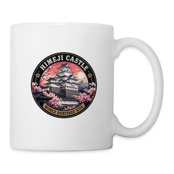 Himeji Castle Japan Vintage-Reiseabzeichen - Tasse - Weiß - Rechts