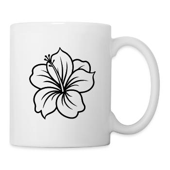 Hibiskusblüte - Tasse - Weiß - Rechts