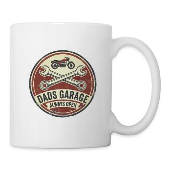 Papas Garage ist immer offen - Tasse - Weiß - Rechts