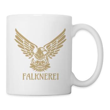 Falknerei Falke Adler Falkner Falknerin - Tasse - Weiß - Rechts