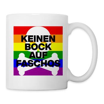 KEINEN BOCK AUF FASCHOS, NO NZS, NO AFD, NIE WIEDR - Tasse - Weiß - Rechts