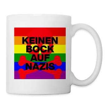 KEINEN BOCK AUF NAZIS, NO NZS, NO AFD, SKULL ROT - Tasse - Weiß - Rechts