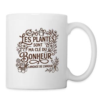 Les Plantes sont ma Cle du Bonheur - Jardinage - Mug blanc - blanc - Droite