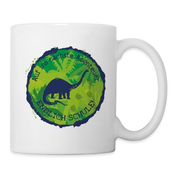 Dino Brachiosaurus Adventure Finally School - Mug - white - Right