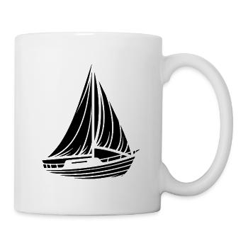 Abstract Sailboat Minimalist Design - Mug - white - Right