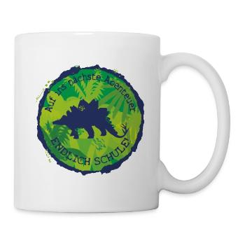 Stegosaurus Adventure Finally School – Schoolchild - Mug - white - Right
