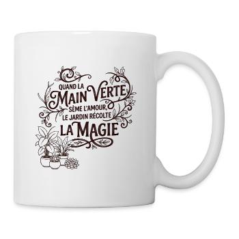 Quand la main verte - Jardinage & Magie - Mug blanc - blanc - Droite