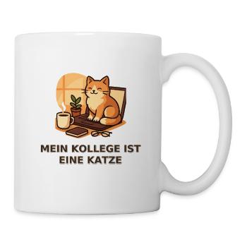 Mein Kollege ist eine Katze – Homeoffice - Tasse - Weiß - Rechts