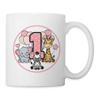 Premier anniversaire Faune 1 - Mug blanc - blanc - Droite