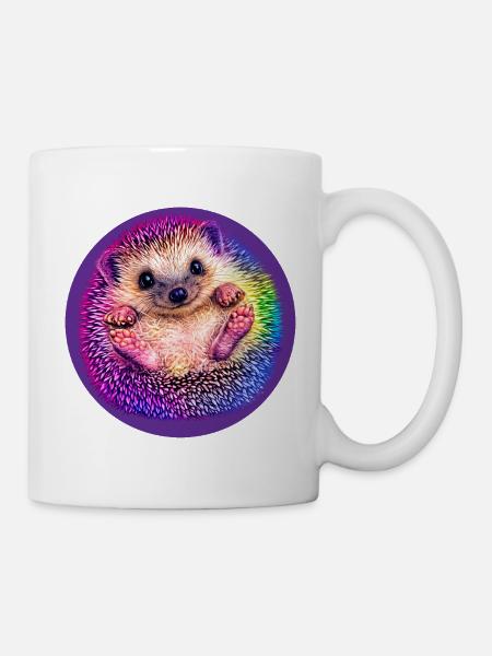 Regenbogen-Igel - Tasse - Weiß