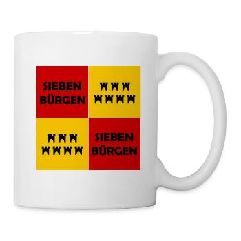 Siebenbürgen Quadrat Muster - Tasse - Weiß - Rechts