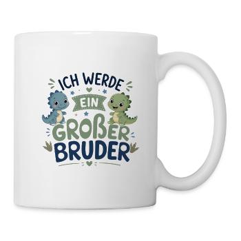 Ich werde Großer Bruder – Dino-Design - Tasse - Weiß - Rechts