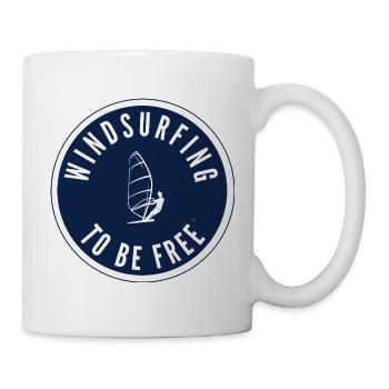 La planche à voile sera gratuite – Badge in Navy - Mug blanc - blanc - Droite