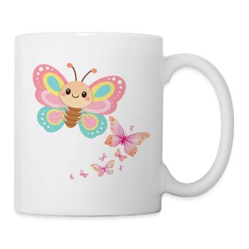 Pastellschmetterling Motiv - Tasse - Weiß - Rechts