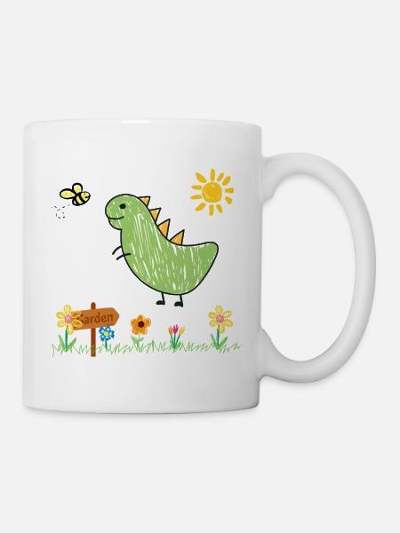 Dino Garden Green Kids - Mug - white
