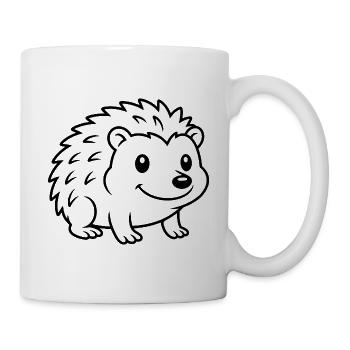 Cute hedgehog side view animal motif - Mug - white - Right