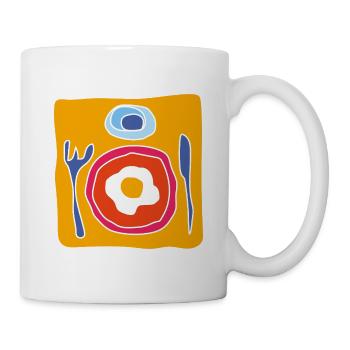 Colorful Fried Egg – Pop Illustration - Mug - white - Right