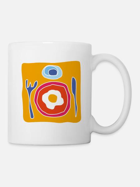 Colorful Fried Egg – Pop Illustration - Mug - white