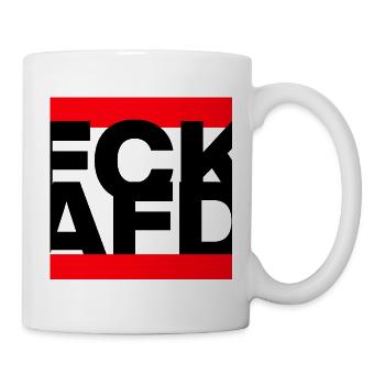 FCK AFD, NIE WIEDER IST JETZT, NO NZS, NO AFD - Mug - white - Right