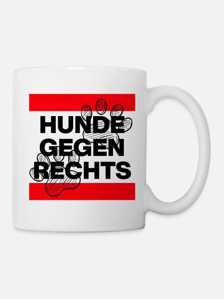 HUNDE GEGEN RECHTS, NO AFD NO NZS, NIE WIEDER - Tasse - Weiß