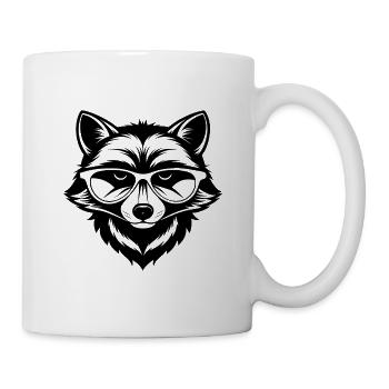 Raccoon Head Wearing Sunglasses - Mug - white - Right