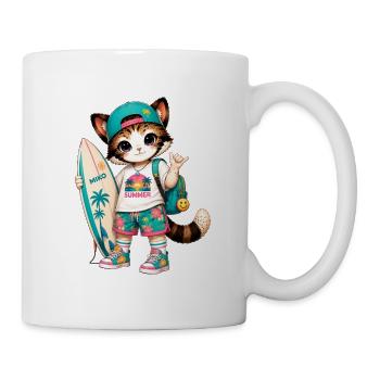 Kitten Surfer Summer Tropical - Mug - white - Right