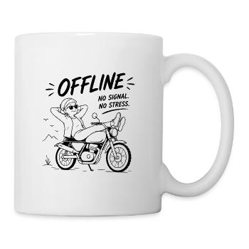 Offline Motorradruhe: Kein Signal, Kein Stress - Tasse - Weiß - Rechts