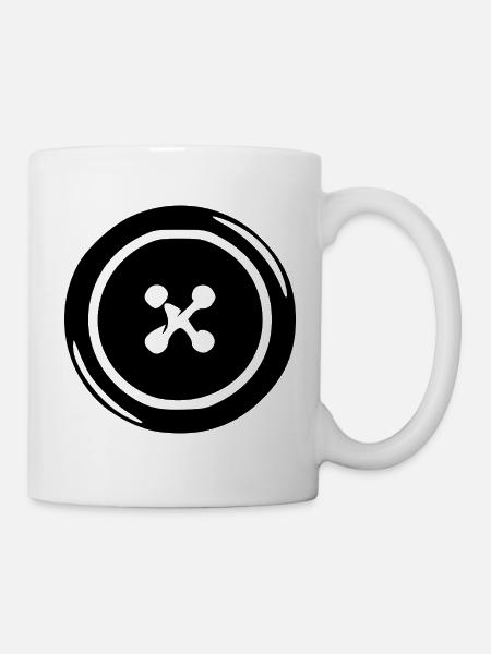 Handarbeit Knopf Geschenk Näherin - Tasse - Weiß