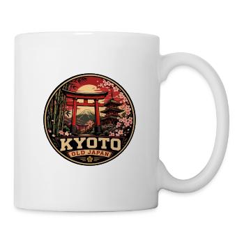 Kyoto Old Japan Vintage Travel Badge - Mug - white - Right