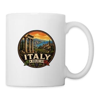 Italy Dolce Vita Vintage Travel Badge - Mug - white - Right