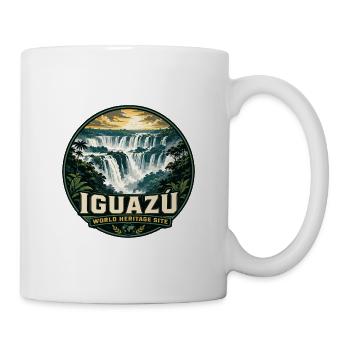 Iguazu Falls Argentina Brazil Vintage Badge - Mug - white - Right