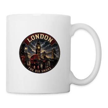 London Big Smoke Vintage Travel Badge - Mug - white - Right