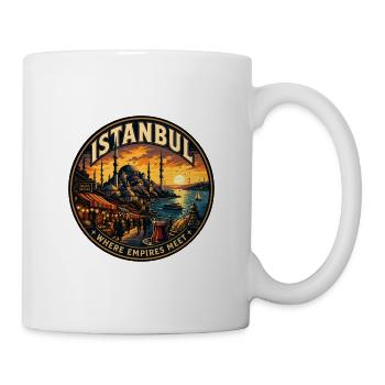 Istanbul Turkey Vintage Travel Badge - Mug - white - Right