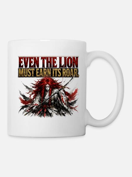 Sogar der Löwe verdient sein Roar-Samurai-Turnshirt - Tasse - Weiß