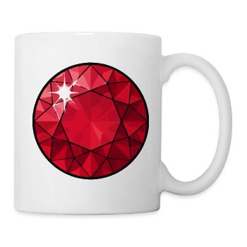Faceted Ruby Circle - Mug - white - Right