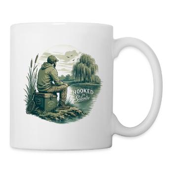 Hooked on Silence / Für Angelbegeisterte - Tasse - Weiß - Rechts